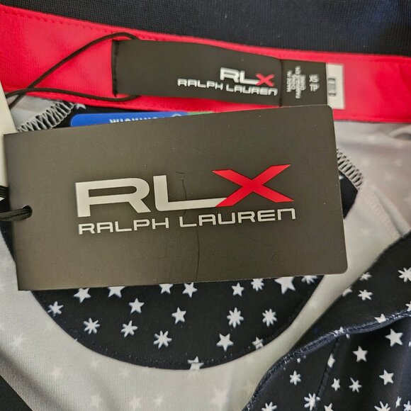 RLX Ralph Lauren Women's Tailored Fit Navy Blue Stars Golf Polo Shirt XS - Picture 6 of 6